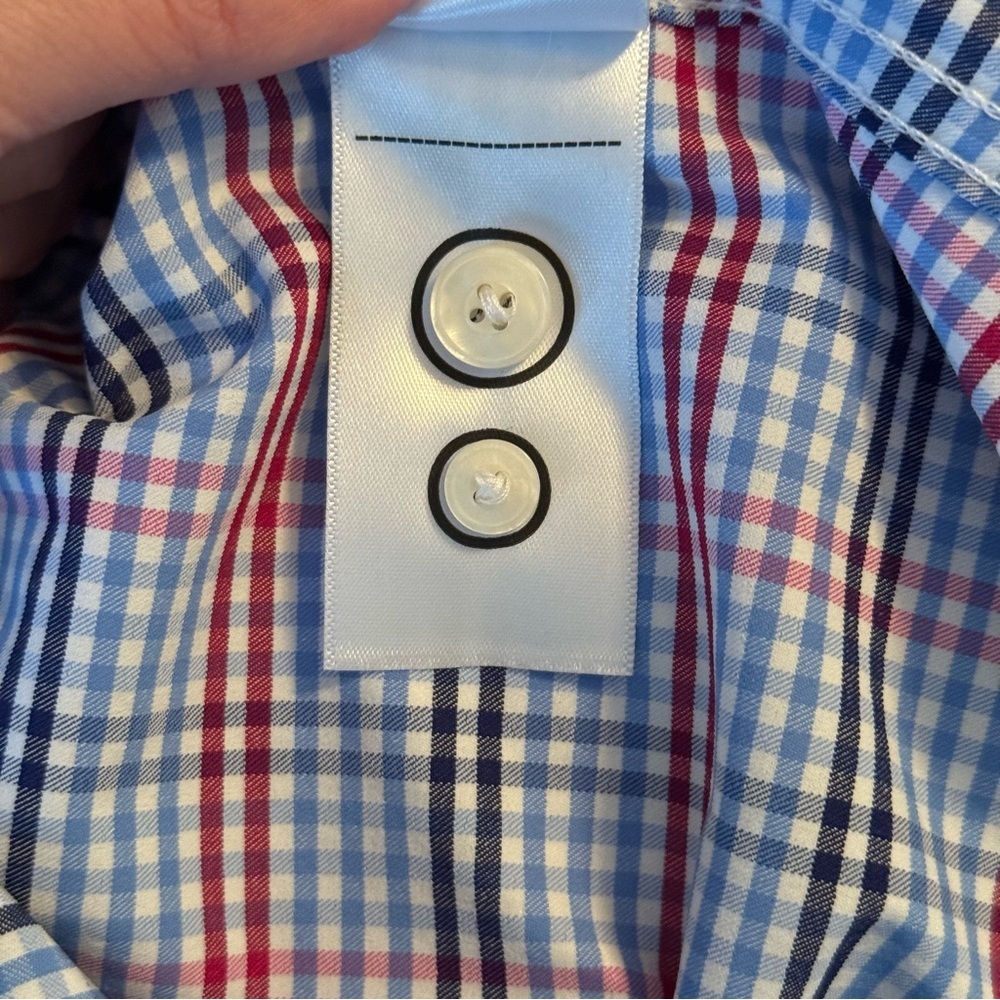 UNTUCKit Scansano Performance Blue Pink Plaid Button Down Shirt Men Sz XXL Tall - Picture 8 of 10